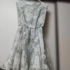 Bye Bye ミントグリーン 花柄 ノースリーブワンピース
