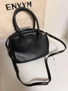 ENVYM ボストンバッグ ブラック 2WAY ショルダーバッグ ハンドバッグ
