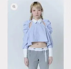 neith. Lace Tied Shirts(Blue) - メルカリ