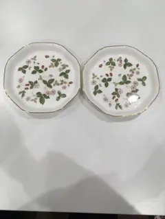 ウエッジウッド ワイルドストロベリー八角皿 2枚セット TO.1700