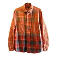 ナイジェルケーボン チェック柄の長袖シャツ（レッド系）50(L) 極上古着