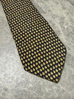 FERRAGAMO フェラガモ 100%シルク 総柄 ペンギン ロゴ ネクタイ