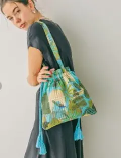 BAYFLOW☆ ベイフロー ☆プリントキルト巾着バッグ