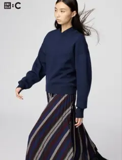 ネイビー クルーネックセーター 3XL