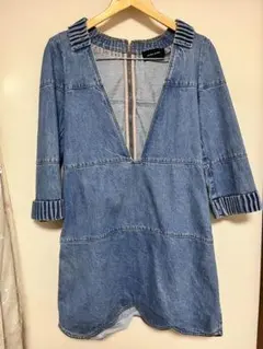 YLANG YLANG イランイラン デニム スカラップ ワンピース 水色 ◇