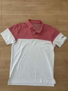 Titleist ゴルフシャツ ホワイト/レッド チェック柄