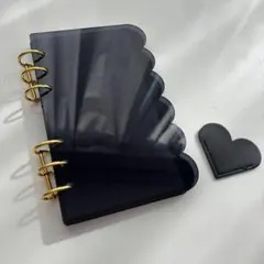 A6 アクリルバインダー 雲 ブラック バインダー貯金 リフィル5枚セット