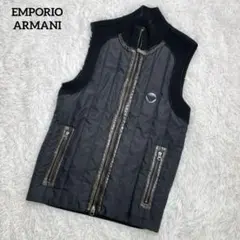 エンポリオアルマーニ　中綿・ウール・ダウンベスト・ニット・イーグルロゴ・50