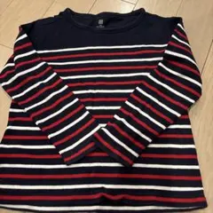 UNIQLO 長袖カットソー 120 ネイビー/ストライプ