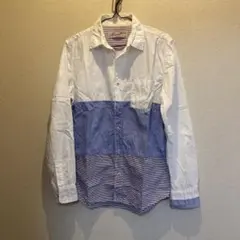 メンズ　デザインシャツ　綿シャツ　M