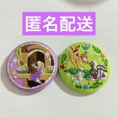 ディズニー 刺繍缶バッジビスケット2 2個セット