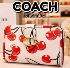 COACH コーチ　財布　チェリー　ウォレット　さくらんぼ　本革　完売モデル