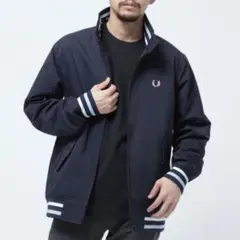 FRED PERRY×BEAMS / ハリントンジャケット ネイビー サイズS