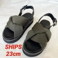 【SHIPS】パデットサンダル《良品》23cm オリーブのサムネイル