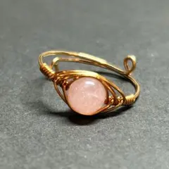 WR604FG 天然石 パワーストーン ワイヤーリング ディープローズクォーツ