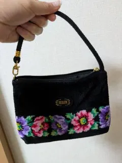 FELIER 花柄刺繍 ミニ ハンドバッグ