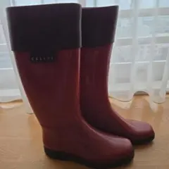 CELINE レッドラバーロングブーツのサムネイル