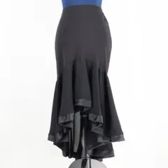 【美品 日本製 社交ダンス衣装】ブラック Chacott スカート ラテン 黒