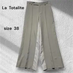 La Totalité ラ トータリテ ワイドパンツ 38 グレージュ系