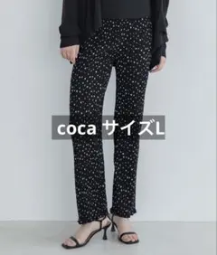 完売品 coca ドットプリーツゆるレギンスパンツ サイズL ブラック