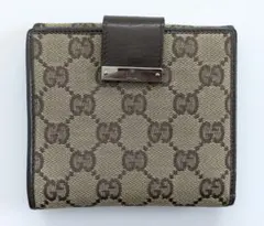 【正規店購入】GUCCI GGキャンバス 二つ折り財布 ブラウン