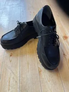 GUチャンキーソールウイングチップレザーシューズ メンズ25cmブラック美品