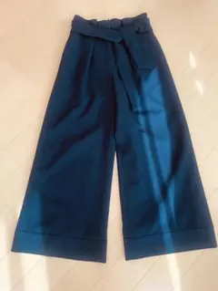 ネイビーワイドパンツ リボン付き