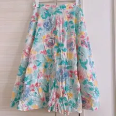 Vertis レディース フレアスカート 花柄 ひざ丈 春夏　かわいい