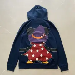 【ハロウィン】ミニーマウス　バックプリント　ネイビー　パーカー　M