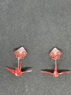 タティングレースと折り鶴のピアス❁⃘*.゜イヤリング❁⃘*.゜