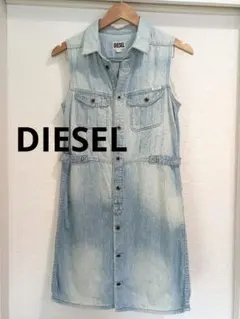 【希少】DIESEL ディーゼル　ノースリーブ デニムシャツ ワンピース　XSのサムネイル