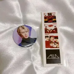 M!LK 山中柔太朗缶バッチ＋ Kiss plan3連ジャケ写ステッカー