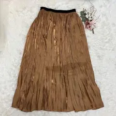 prose verseプロズヴェール （M） プリーツスカート ロング丈 光沢のサムネイル