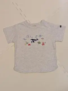 未使用【petit main】 海の生き物 刺繍 Tシャツ 110cmのサムネイル