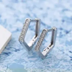 【2個セット】ピアス 925 スター リング シルバー プラチナ仕上げ 銀