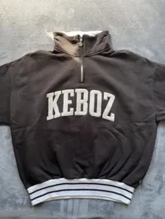 【美品】KEBOZ ケボズ　ハーフジップ　トレーナー SMALL ブラック　S