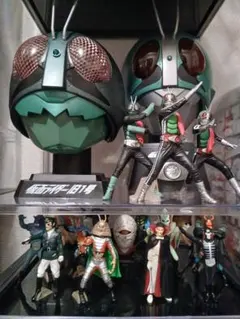 仮面ライダーマスクコレクション旧1号.旧2号、白ベルト赤ベルトセット