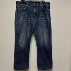 ユニクロ　ウエスト86.5 ダークブルー ストレートデニム　コットン　デニム