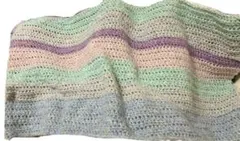 【本日限定価格】ふんわりメランジ　膝掛け　ブランケット　カラフル　ハンドメイド