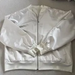 GU サテン ブルゾン ホワイト XL アウター