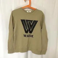 WASK ワスク トレーナー 130 長袖 ベージュ ロゴ刺繍