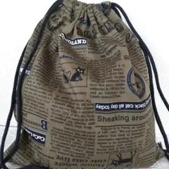 新聞風プリント 給食袋