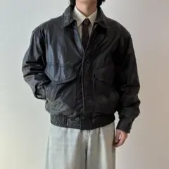 90's ヴィンテージ レザージャケット A-2 G-1 ブラック 短丈