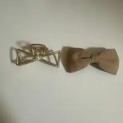 ヘアクリップ　バレッタ　リボン