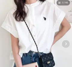 U.S. POLO ASSN.×GeeRAフレンチスリーブシャツ M 白 美品