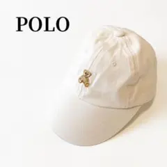 POLO テディベア刺繍 キャップ ホワイト子供服帽子ベビーポロ46cmキッズ