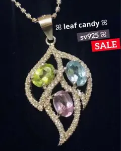 天然石 3石使用 ꕤleaf candyꕤペンダントトップꕤシルバー925製1点
