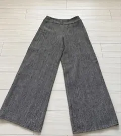 SHE’S SO ウール混ツイードワイドパンツ グレー 36サイズ