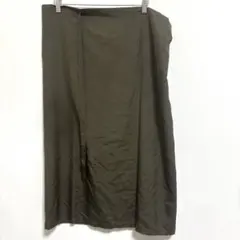 NICOLE FARHI カーキ 巻きスカート 9号 ラップスカート きれいめ