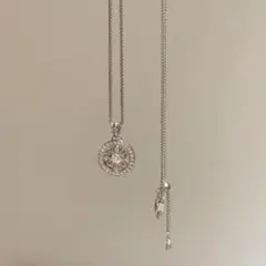 シルバー 円形ペンダント ネックレス